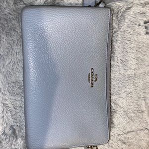 COACH Baby Blue Leather Wrist Bag
